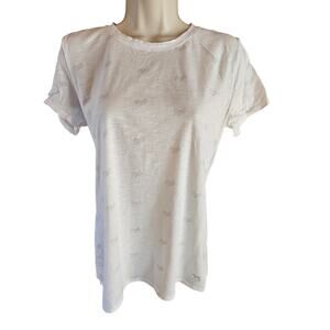 Victoria's Secret PINK logo spell out all over print white y2k 90s tee small EUC